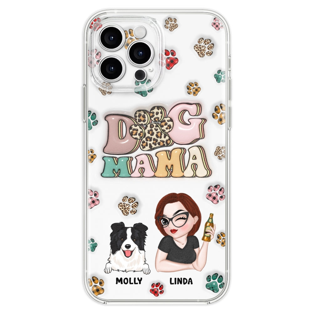Dog Mom For Life - Personalized 3D Inflated Effect Phone Case