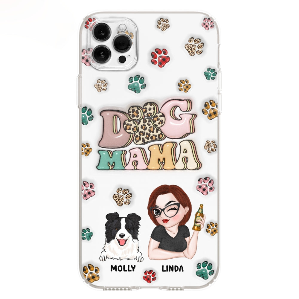 Dog Mom For Life - Personalized 3D Inflated Effect Phone Case