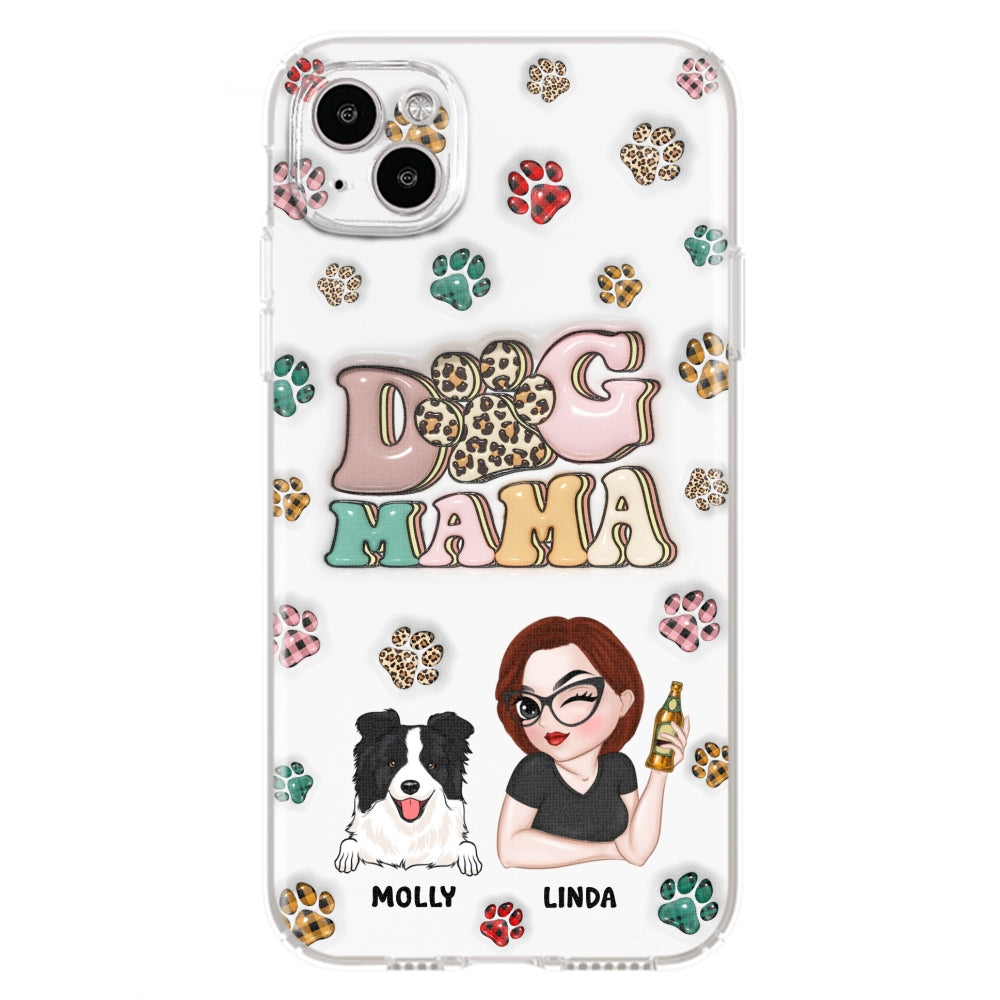 Dog Mom For Life - Personalized 3D Inflated Effect Phone Case