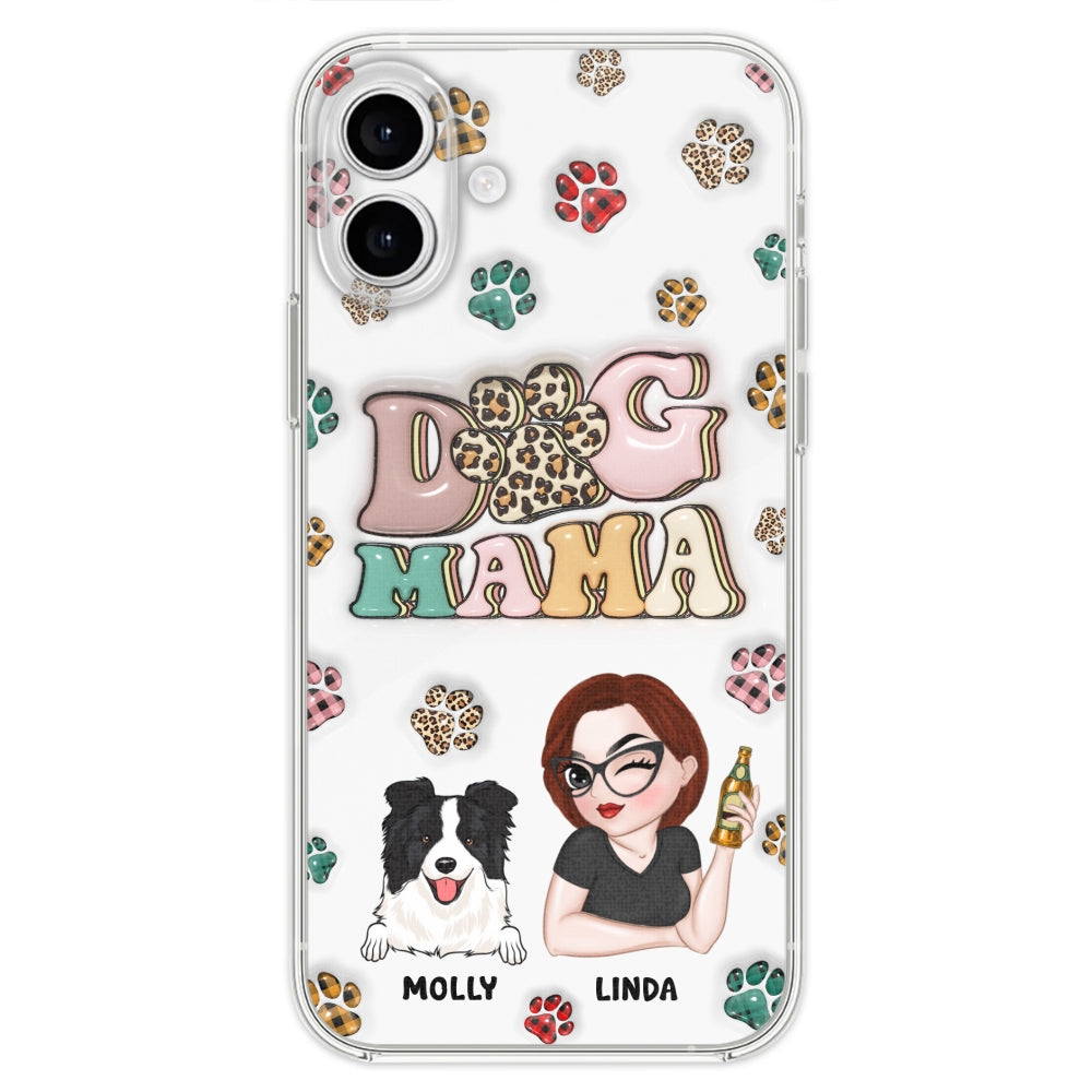 Dog Mom For Life - Personalized 3D Inflated Effect Phone Case