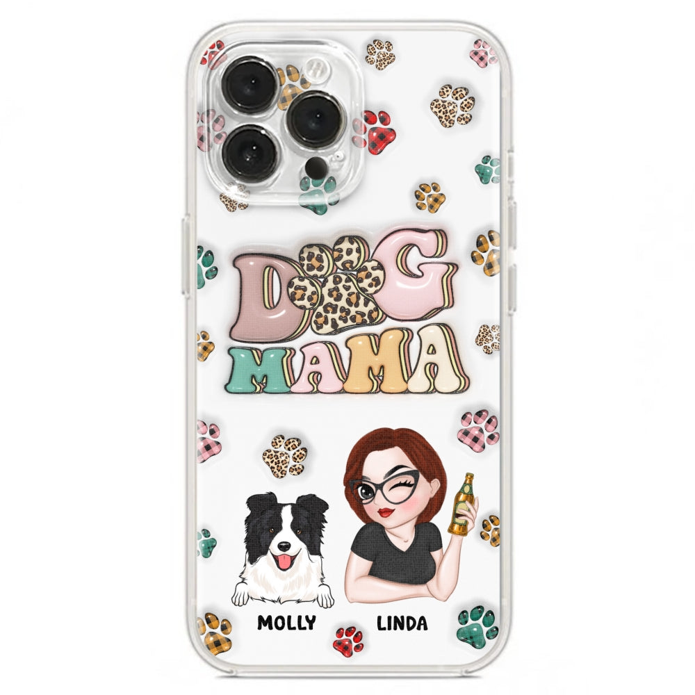 Dog Mom For Life - Personalized 3D Inflated Effect Phone Case