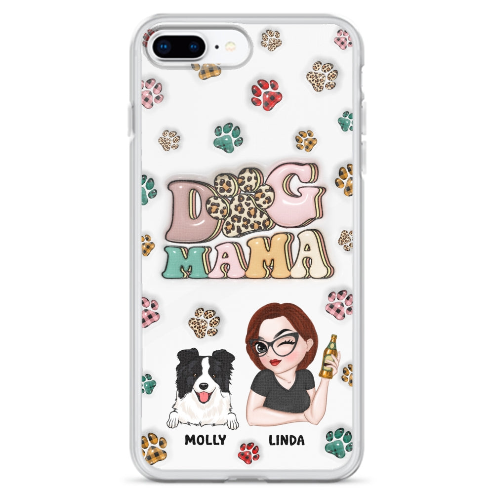 Dog Mom For Life - Personalized 3D Inflated Effect Phone Case