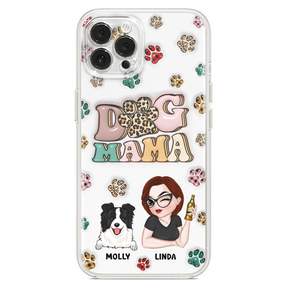 Dog Mom For Life - Personalized 3D Inflated Effect Phone Case