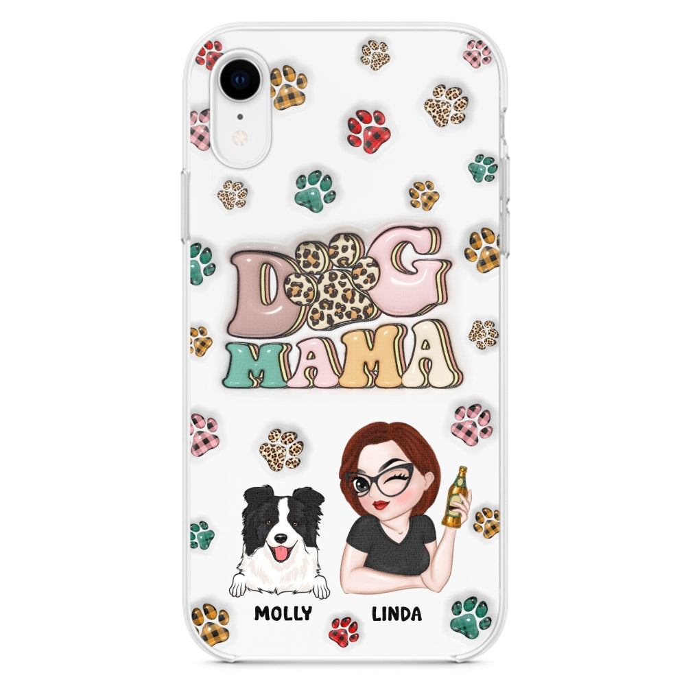 Dog Mom For Life - Personalized 3D Inflated Effect Phone Case