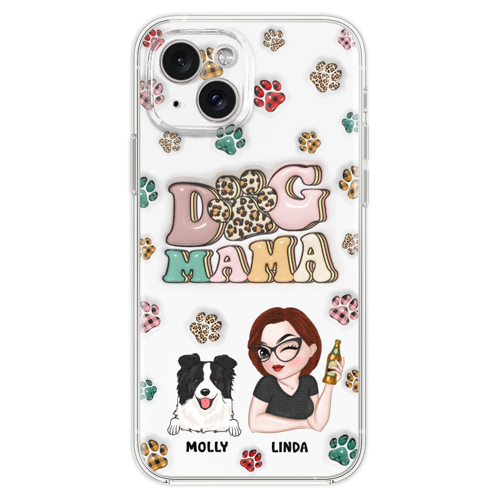 Dog Mom For Life - Personalized 3D Inflated Effect Phone Case