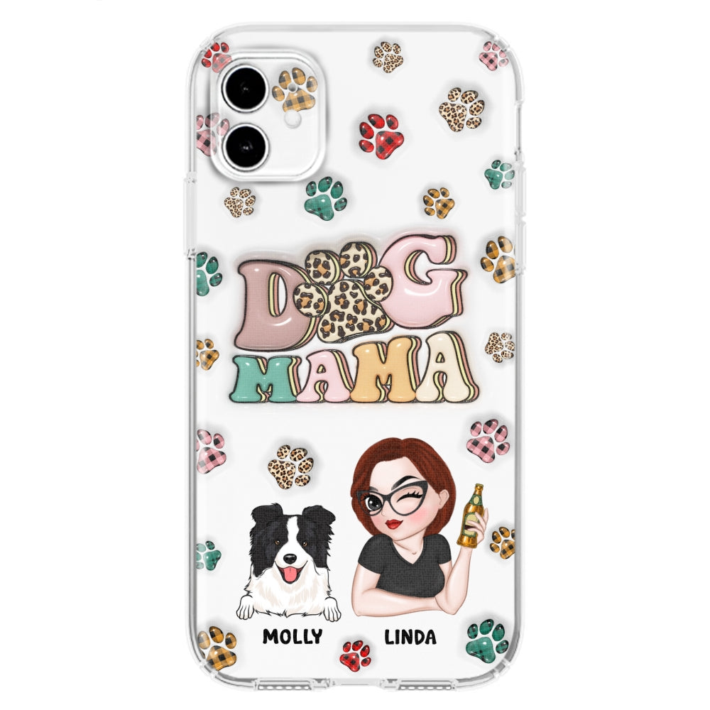 Dog Mom For Life - Personalized 3D Inflated Effect Phone Case