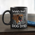 Custom Photo Father's day Birthday Gifts For Dog Dad, Dog Lovers • Worldwide Best Dad Photo - Personalized Coffee Mug