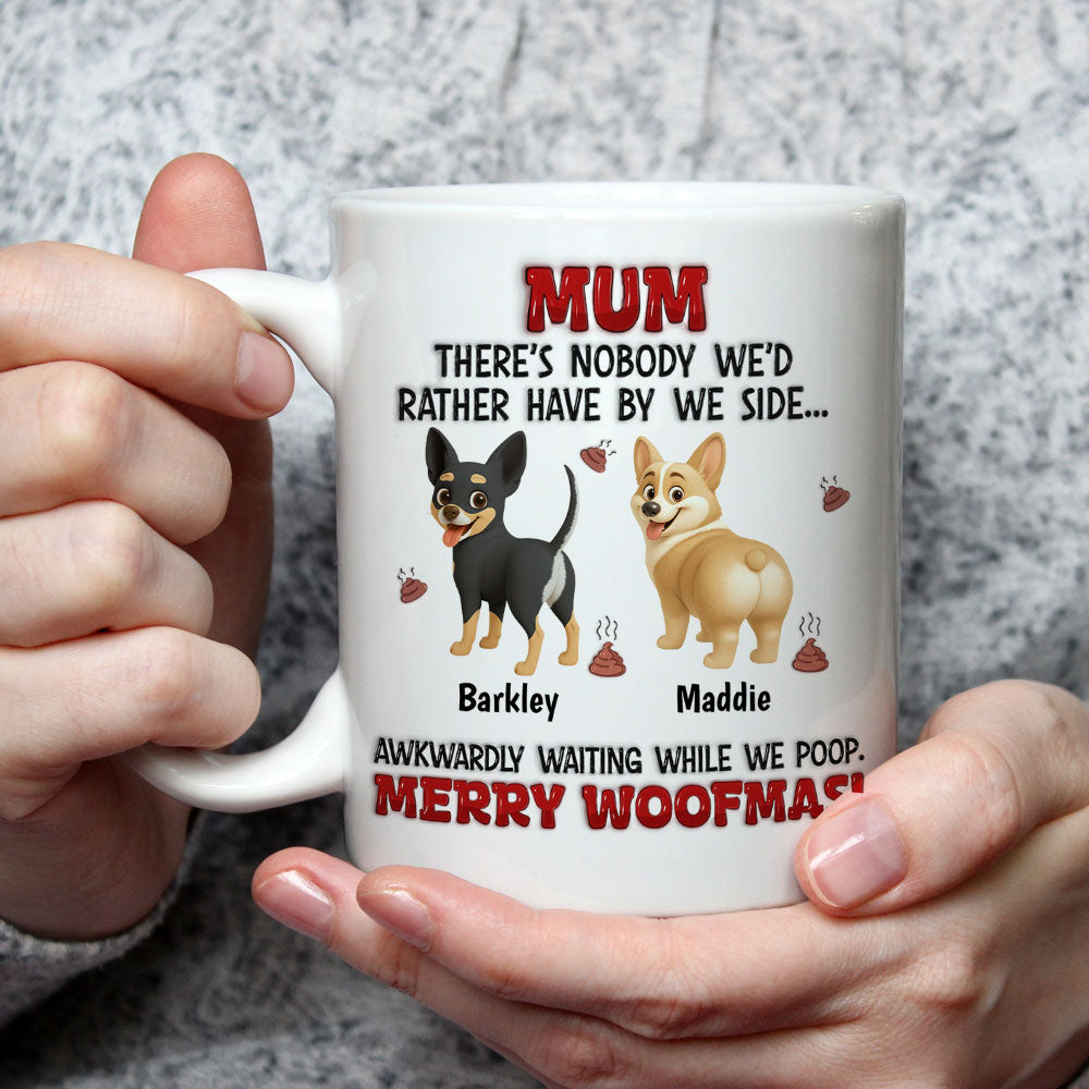 Custom Christmas Birthday Gifts For Dog Lovers • While I Am Pooping - Personalized 3D Inflated Effect Mug