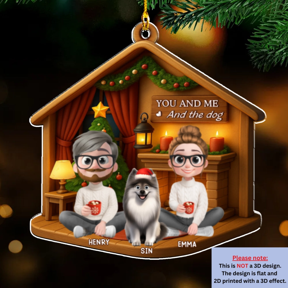 Custom Christmas Decor Home Birthday Gifts For Dog Lovers • Joyful Home Forever Now - Personalized 3D Effect Acrylic Ornament