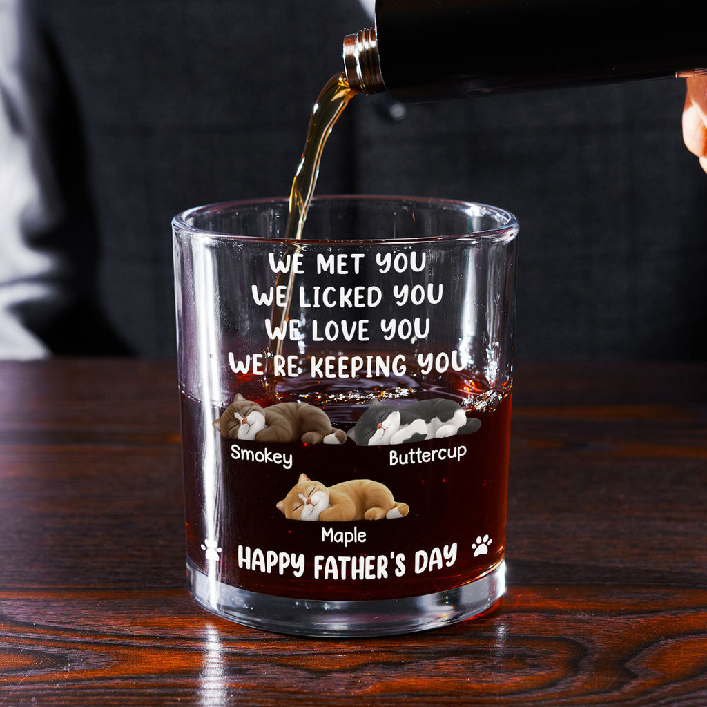 We Licked And Love You Ver Cat - Personalized Whiskey Glass