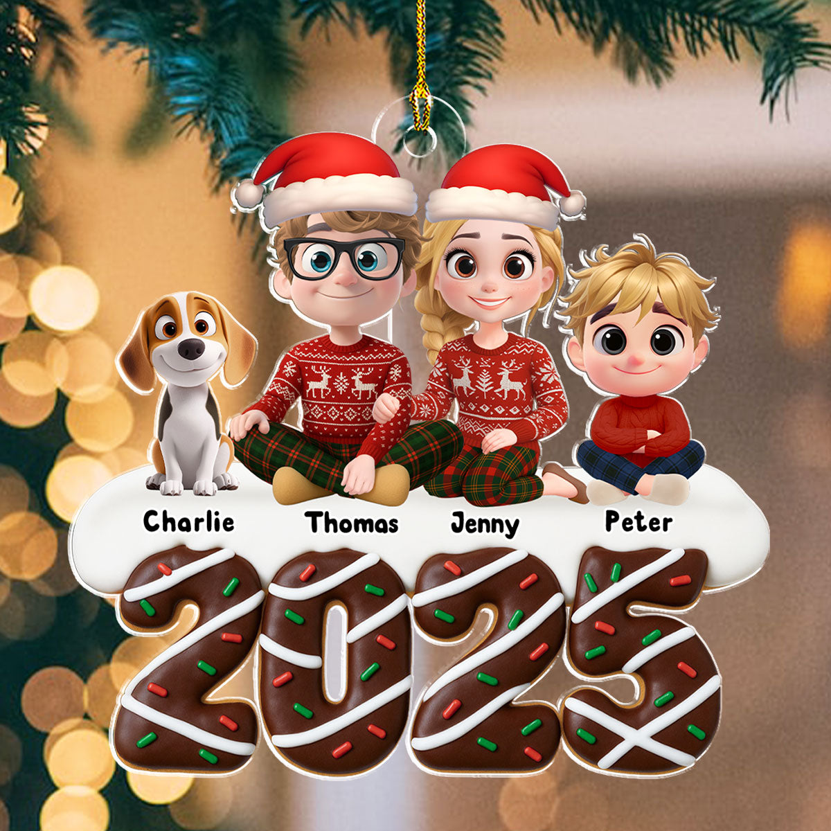 Custom Christmas Decor Home Birthday Gifts For Dog Lovers • Happiness Baked Into Every Moment - Personalized Acrylic Ornament