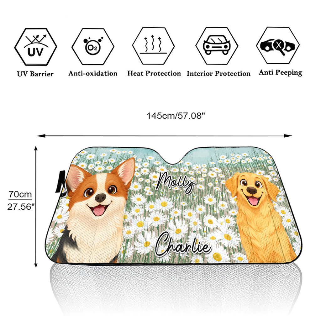Custom Christmas Birthday Gifts Car Accessories for Dog Parents • Is It Spring Yet - Personalized Car Sunshade