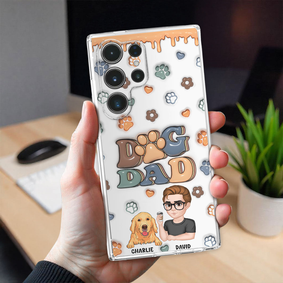 Handsome Dog Dad - Personalized 3D Inflated Effect Phone Case