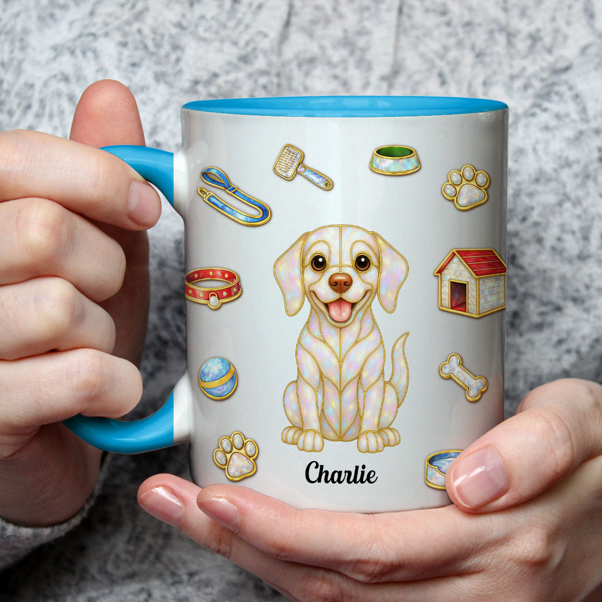 Custom Christmas Birthday Gifts For Dog Mom, Dog Lovers • Love Being With You - Personalized 3D Effect Accent Mug