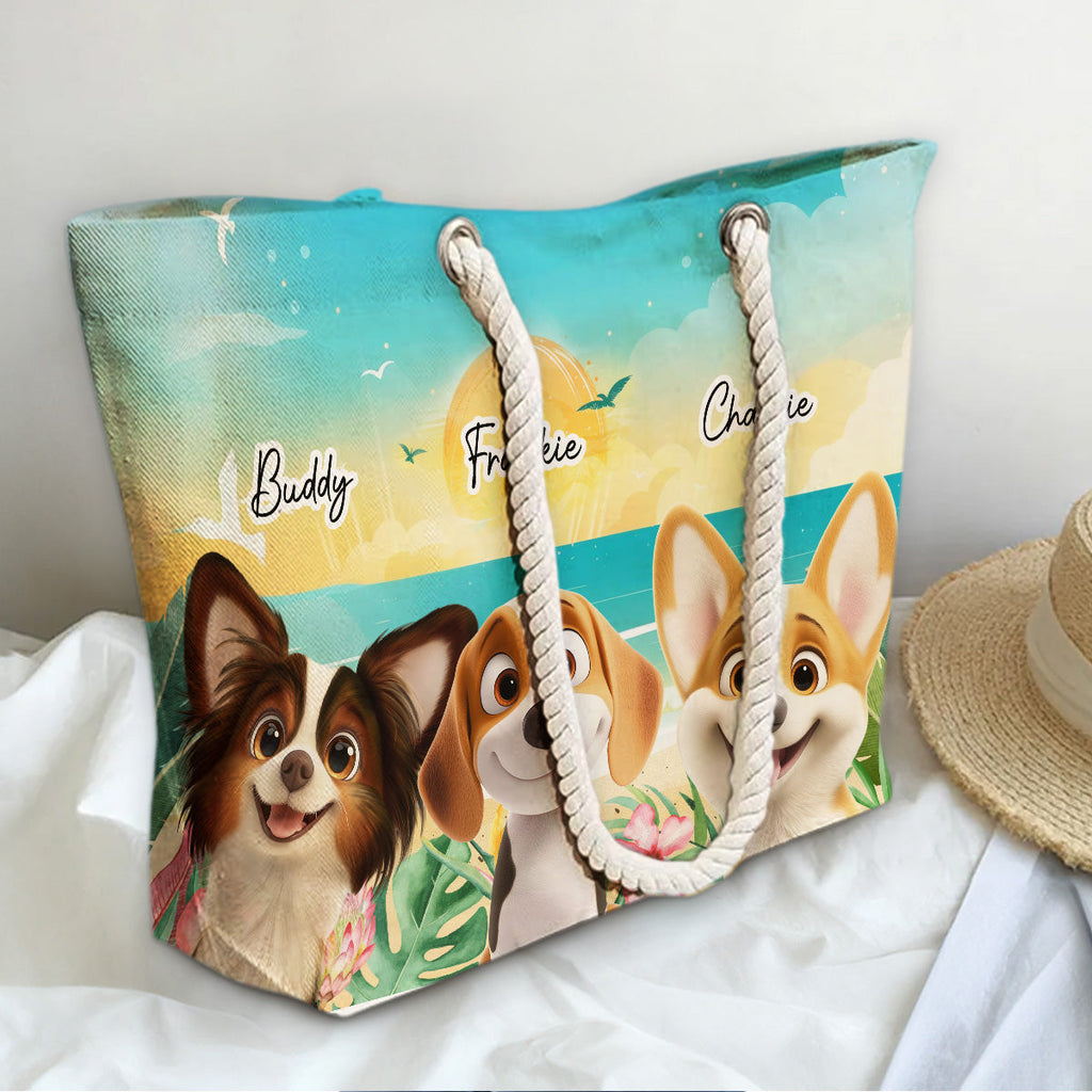 Dog At The Beach - Personalized Beach Bag