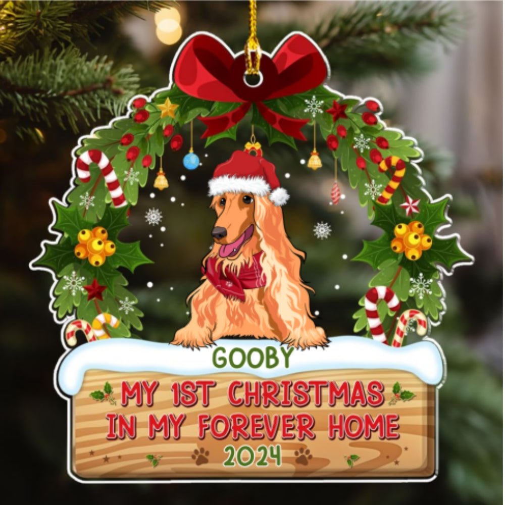 1st Christmas In Forever Home - Personalized Acrylic Ornament