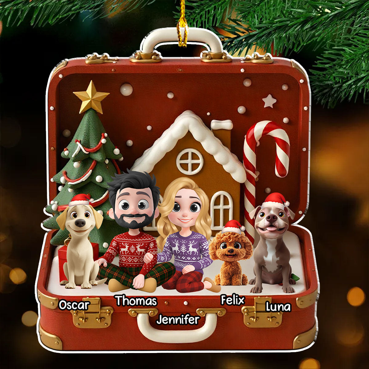 Custom Christmas Decor Home Birthday Gifts For Dog Lovers • Our Christmas - Personalized Acrylic Ornament