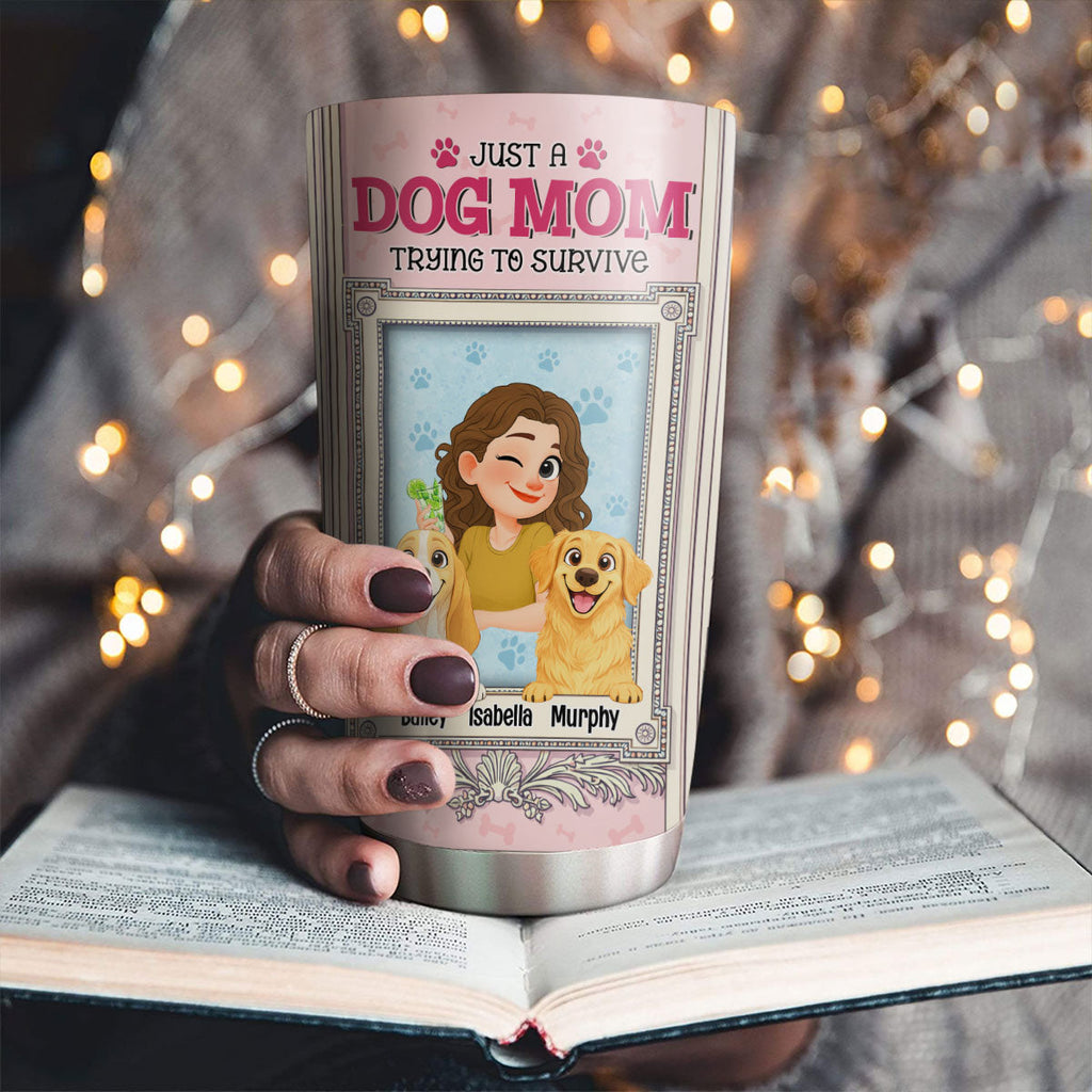 Custom Christmas Birthday Gifts For Dog Mom, Dog Lovers • Survive My Single Dog Mom Life - Personalized Tumbler