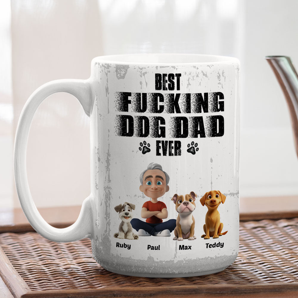 Custom Father's day Birthday Gifts For Dog Dad, Dog Lovers • Best Dad Ever - Personalized Coffee Mug