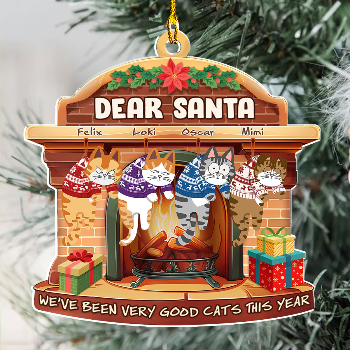 Custom Christmas Decor Home Birthday Gifts For Cat Lovers • We Have Been Very Good Cats Santa - Personalized Acrylic Ornament