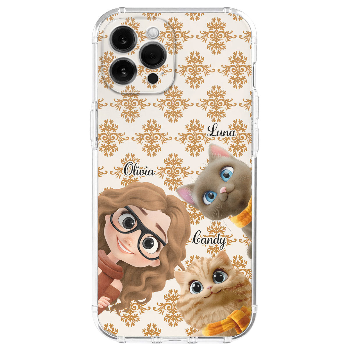 Pumskin Girl And Her Cat - Personalized Phone Case