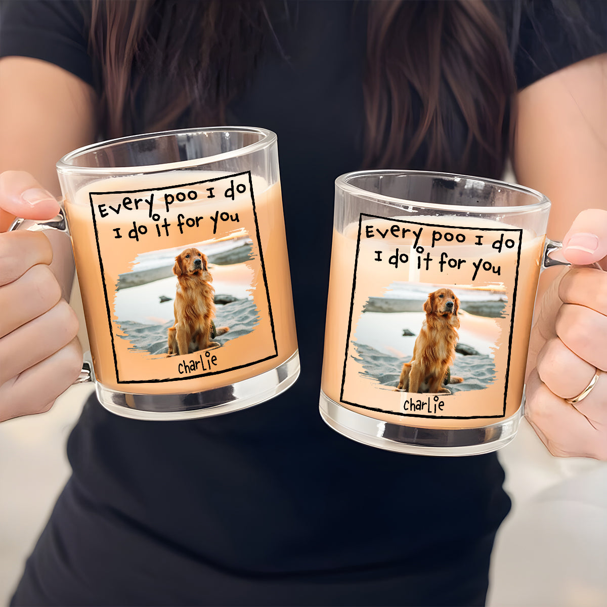 Custom Photo Christmas Birthday Gifts For Dog Dad, Dog Lovers • I Do For You Version Photo - Personalized Glass Mug