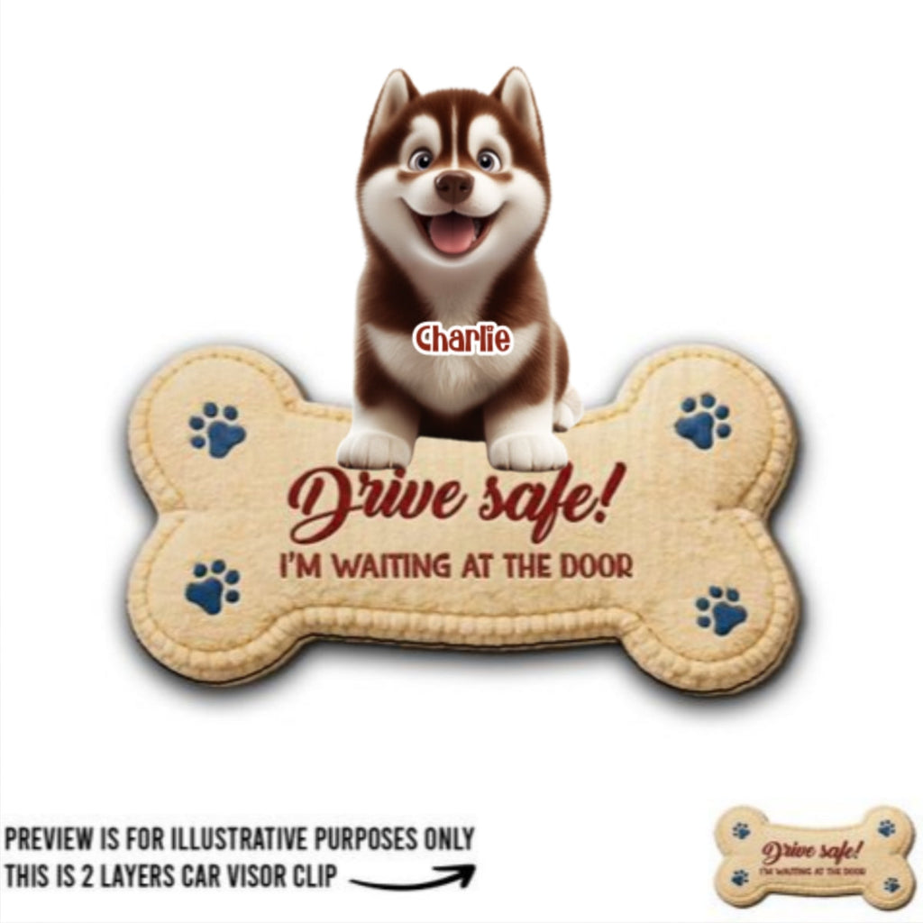 The Humans Live With Lovely Dogs - Personalized Car Visor Clip