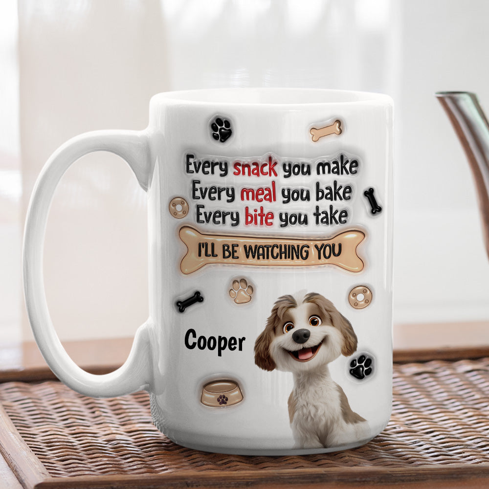 Custom Mother's Father's day Birthday Gifts For Dog Lovers • Snack Bribes - Personalized 3D Inflated Effect Mug
