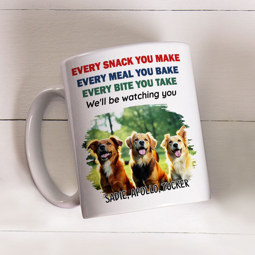 Custom Photo Christmas Birthday Gifts For Dog Lovers • Watching You Dad Mom Photo - Personalized Coffee Mug