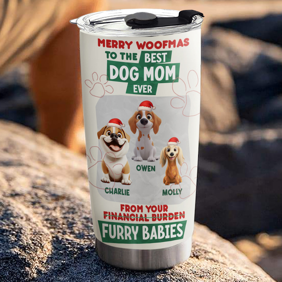Custom Christmas Birthday Gifts For Dog Lovers • From My Dog - Personalized Tumbler