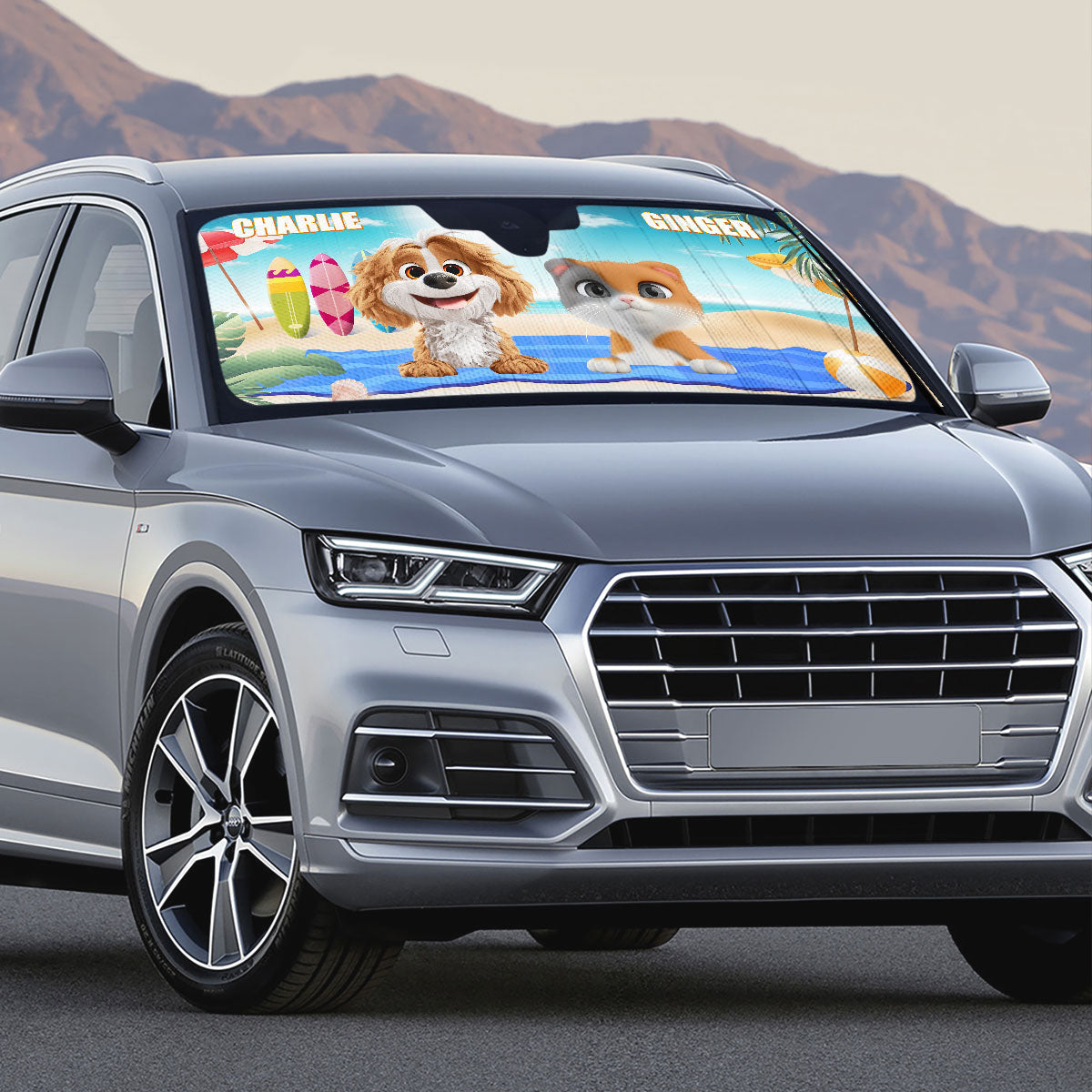 Custom Christmas Birthday Gifts Car Accessories for Pet Parents • Pet And Beach - Personalized Car Sunshade