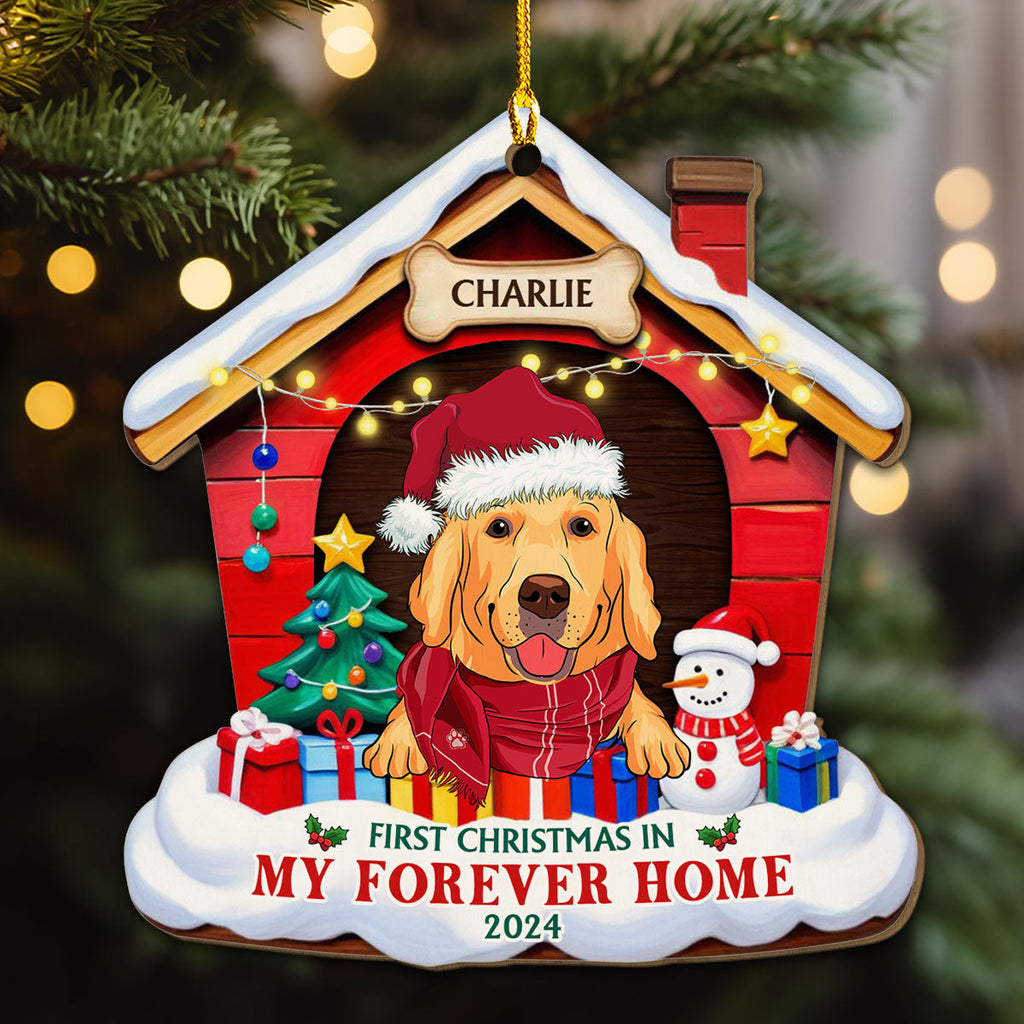 Custom Christmas Decor Home Birthday Gifts For Dog Lovers • Dog Forever Home - Personalized Wood Ornament