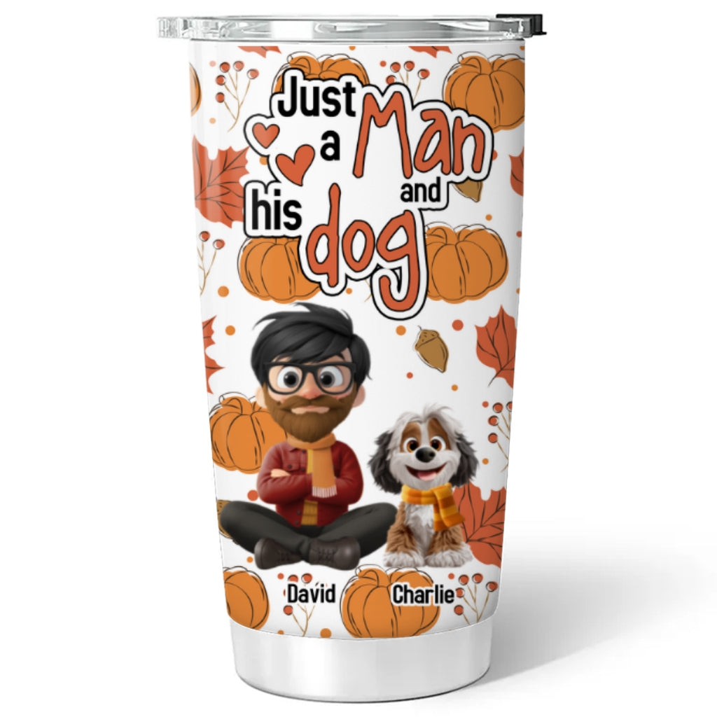 Custom Christmas Birthday Gifts For Dog Dad, Dog Lovers • Falling In You - Personalized Tumbler