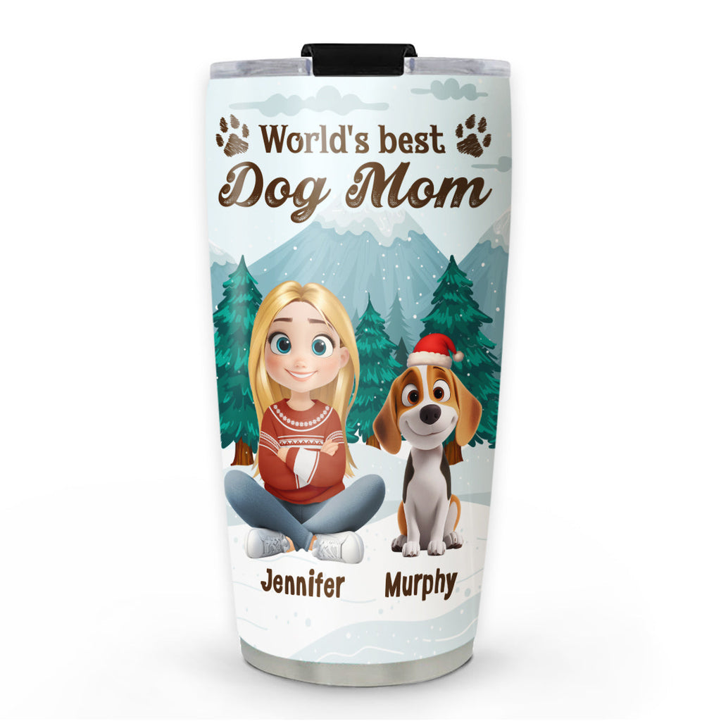Custom Christmas Birthday Gifts For Dog Mom, Dog Lovers • Winter View From Dog Mom - Personalized Tumbler