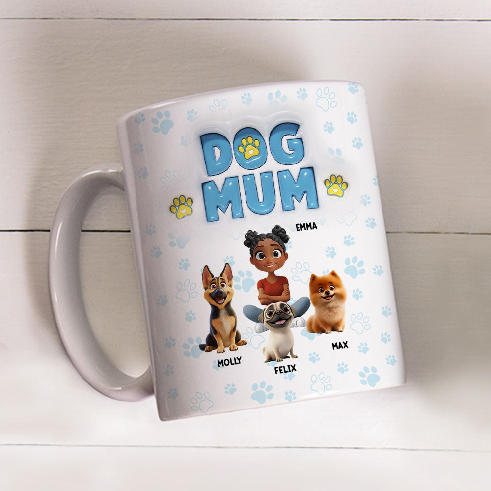 Custom Christmas Birthday Gifts For Dog Lovers • Lovely Mom Of Rotten Dogs - Personalized 3D Inflated Effect Mug