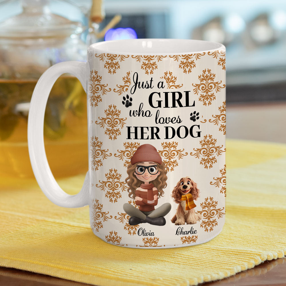 Custom Christmas Birthday Gifts For Dog Mom, Dog Lovers • Pumskin Dog Autumn - Personalized Coffee Mug