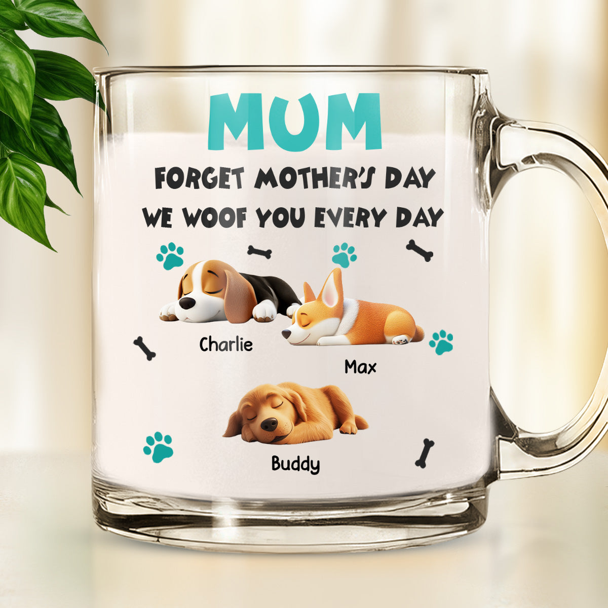 Custom Mother's day Birthday Gifts For Dog Mom, Dog Lovers • Forget Mother Day Mom - Personalized Glass Mug