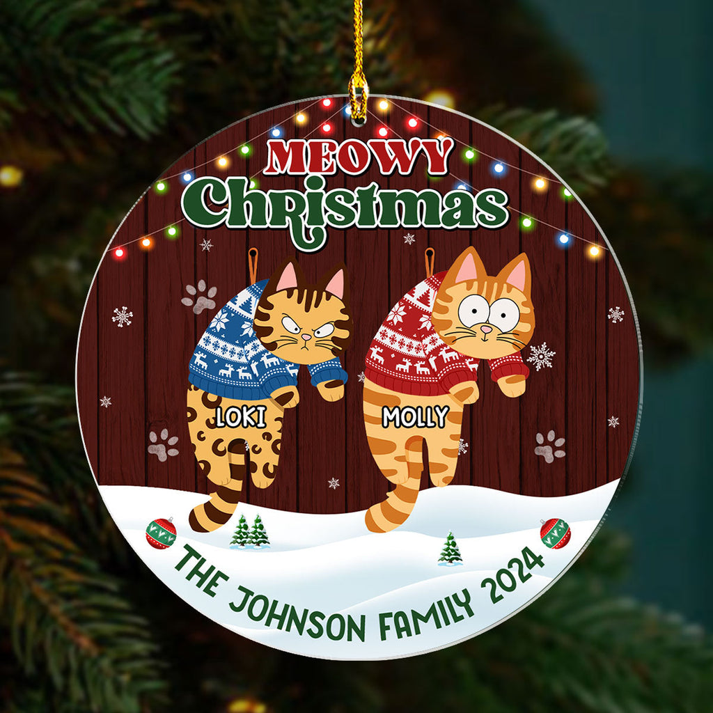 Meowy Christmas 2024 - Personalized Acrylic Ornament