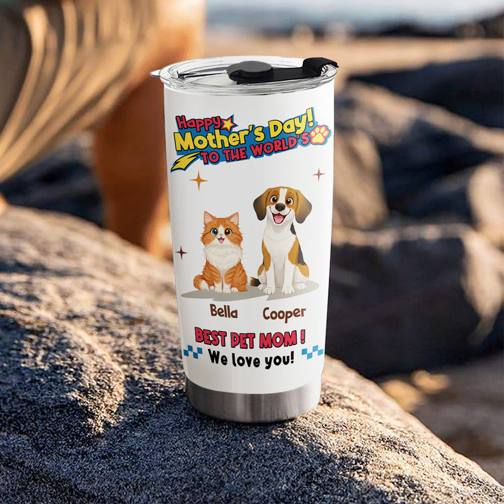Custom Christmas Birthday Gifts For Cat Lovers • Pet Mom Forever - Personalized Tumbler