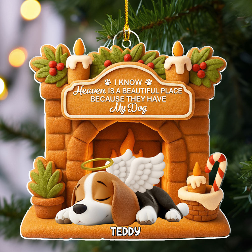 Custom Christmas Memorial Sympathy Gifts For Dogs, Cats • A Gift From Heaven - Personalized Acrylic Ornament