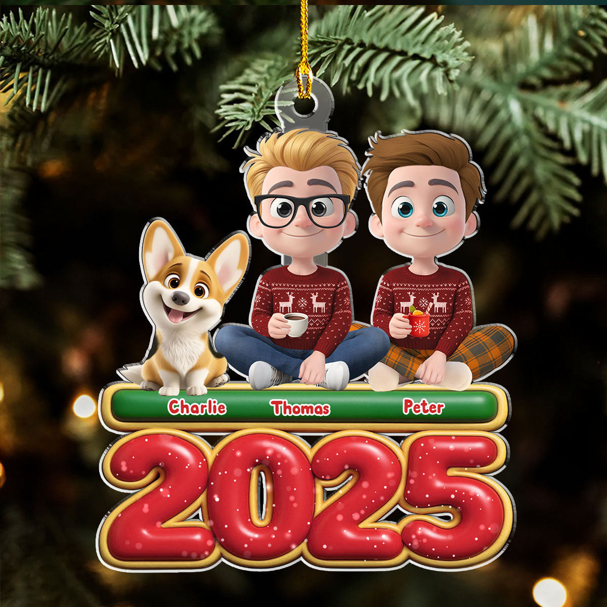 Custom Christmas Decor Home Birthday Gifts For Dog Lovers • We And Our Dog Version 2 - Personalized Acrylic Ornament