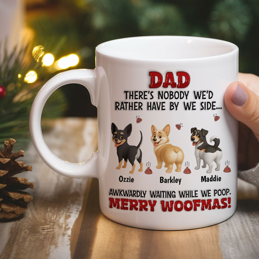 Custom Christmas Birthday Gifts For Dog Lovers • While I Am Pooping - Personalized 3D Inflated Effect Mug