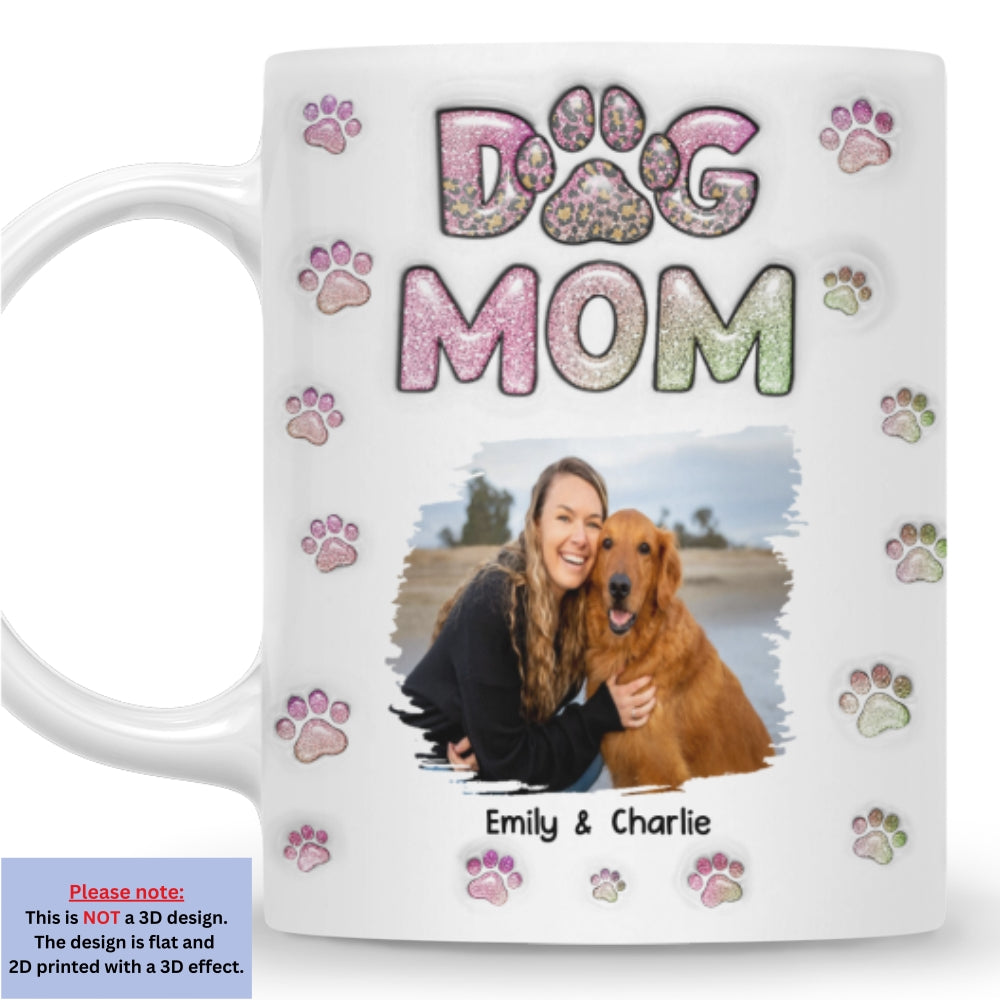 Custom Photo Christmas Birthday Gifts For Dog Mom, Dog Lovers • Dog Mom Lovely Chibi Version Photo - Personalized 3D Inflated Effect Mug