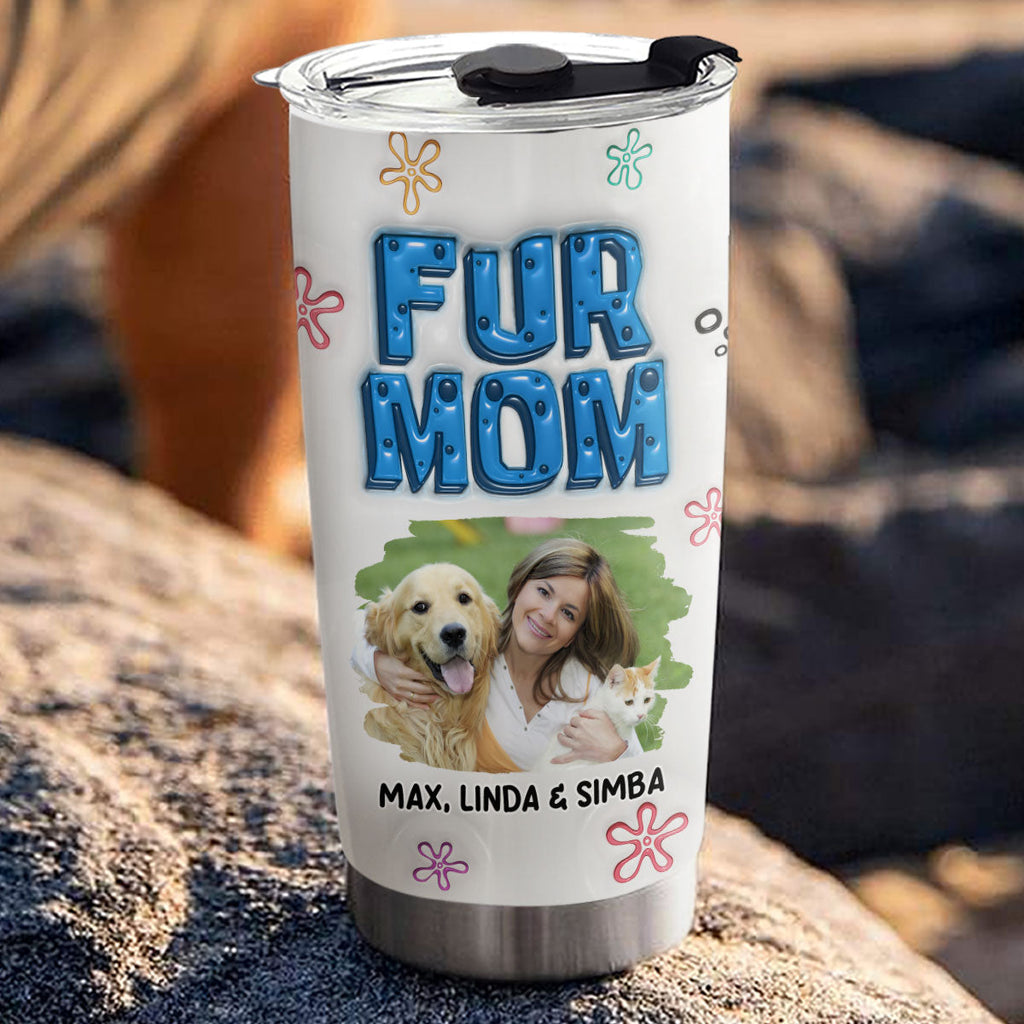 Custom Photo Christmas Birthday Gifts For Pet Mom, Pet Lovers • Sponge Pet Mom Photo Version 2 - Personalized 3D Inflated Effect Tumbler