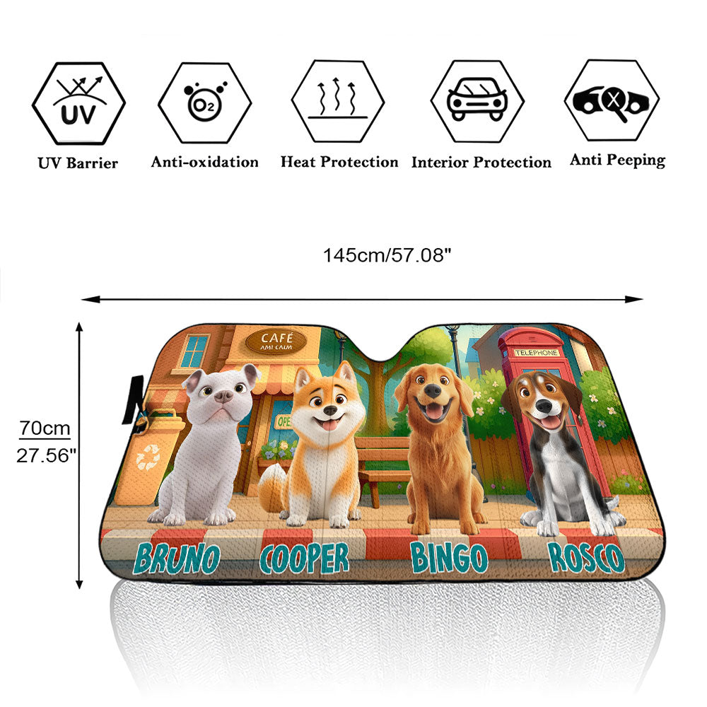 Custom Christmas Birthday Gifts Car Accessories for Dog Parents • Dog Street Funny - Personalized Car Sunshade