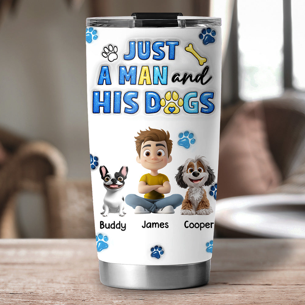 Custom Christmas Birthday Gifts For Dog Lovers • Best Mom For Sure - Personalized 3D Inflated Effect Tumbler