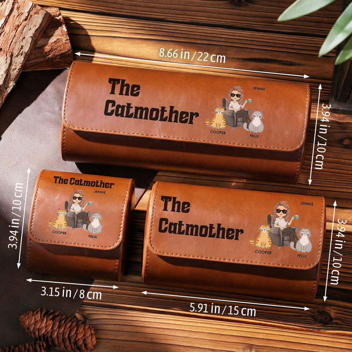 The Catmother - Personalized Leather Watch Case