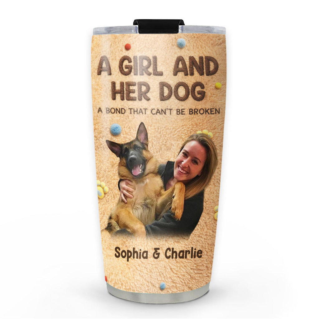 Custom Photo Christmas Birthday Gifts For Dog Mom, Dog Lovers • Stuffy Girl And Her Lovely Dogs Ver Photo - Personalized 3D Effect Tumbler