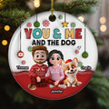 Custom Christmas Decor Home Birthday Gifts For Dog Lovers • Our Holiday With Lovely Dog - Personalized 3D Inflated Effect Ceramic Ornament