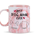 Custom Christmas Birthday Gifts For Pet Lovers • Best Mom - Personalized Pink Marble Mug